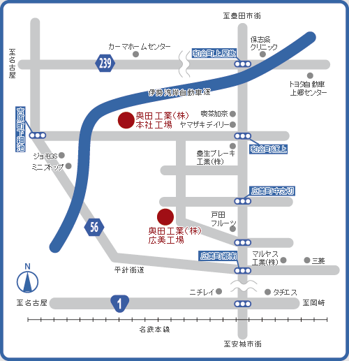 奥田工業（株）　地図